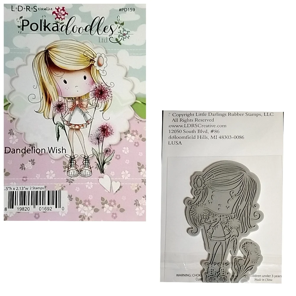 Polkadoodles Rubber Stamps 3-Pc Collection Set L•D•S•R NWT.